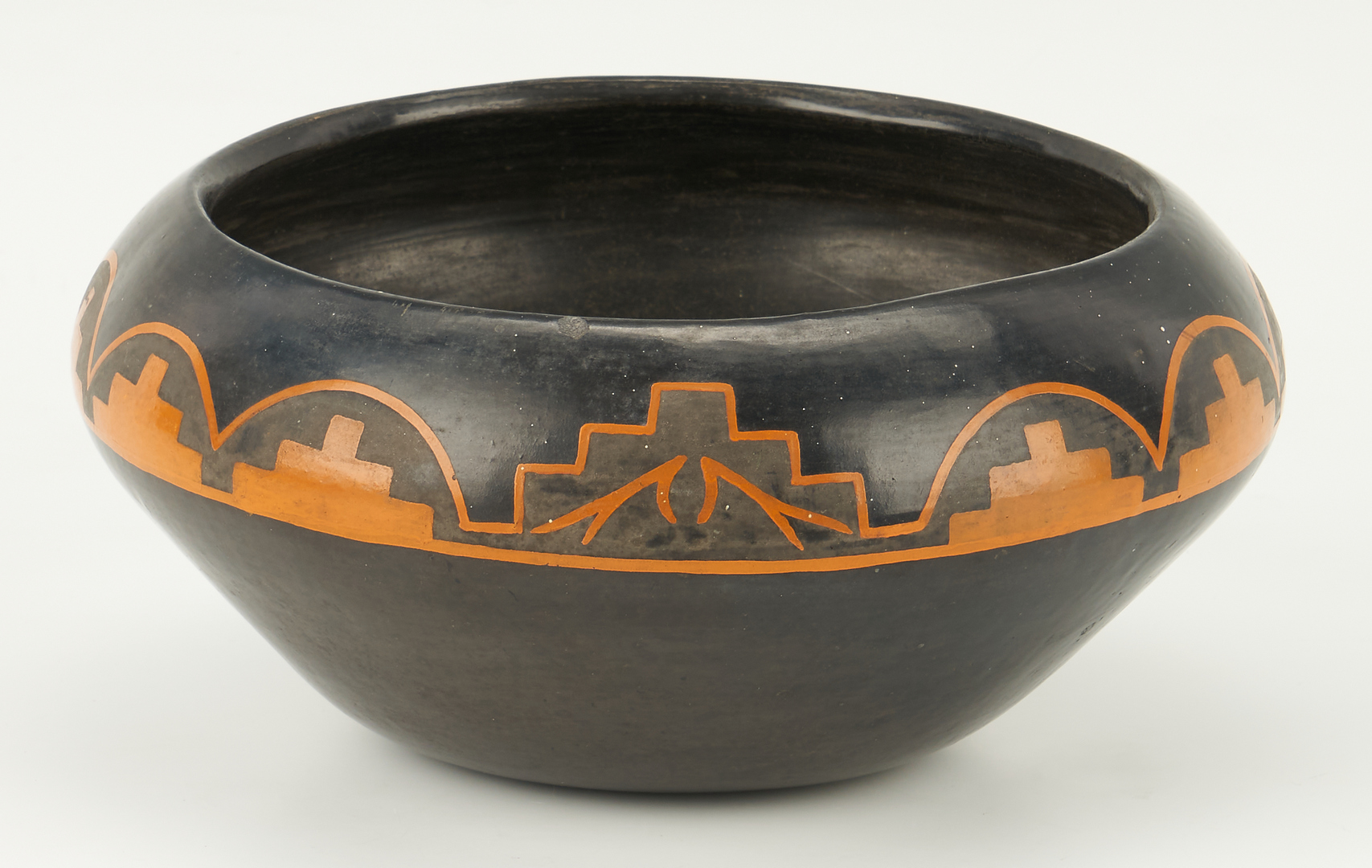 Lot 671: 2 Native American Santa Clara Pottery Items, incl. Mida Tafoya