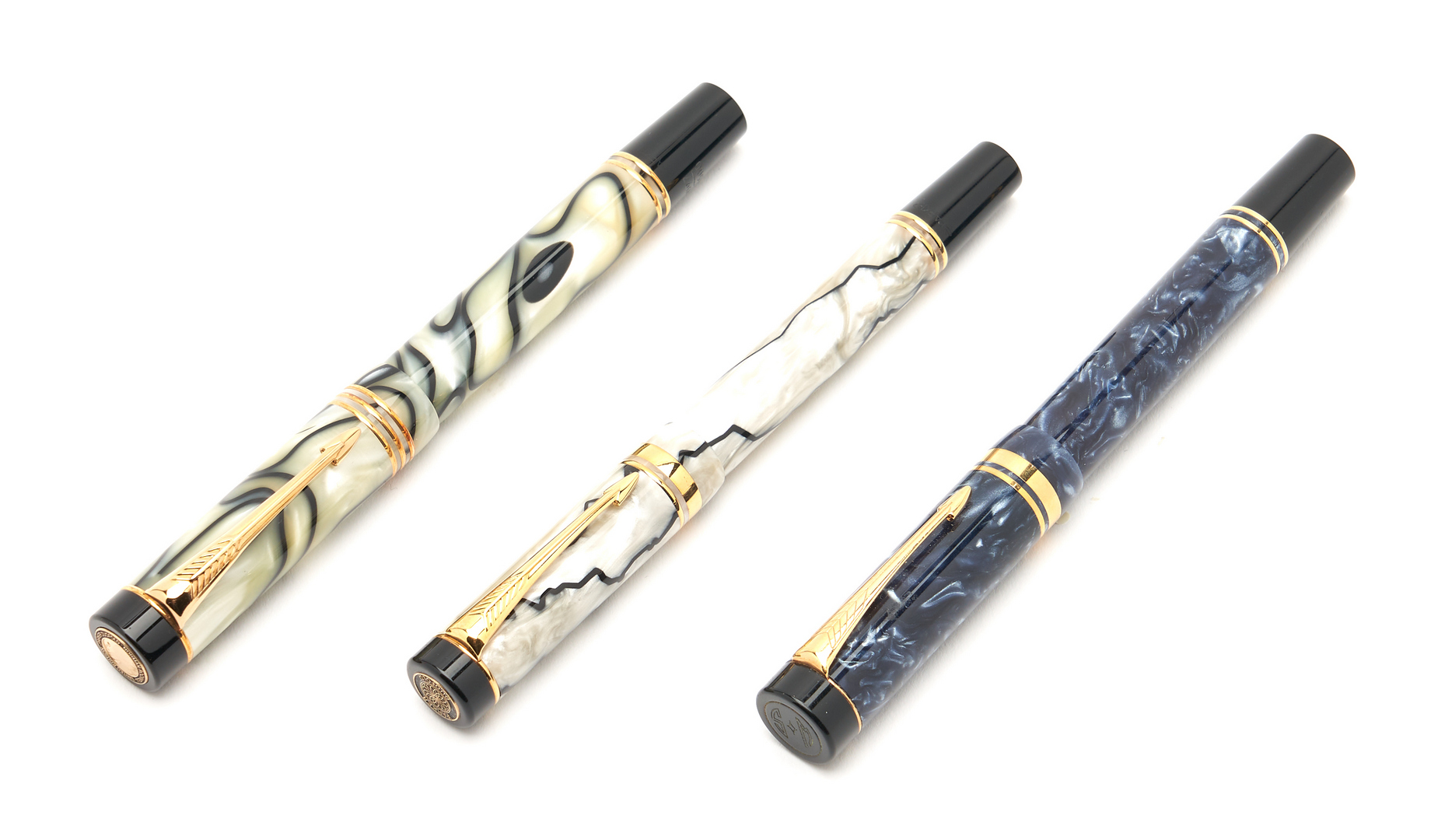 Lot 68: 3 Parker Duofold Fountain Pens, incl. N. Rockwell