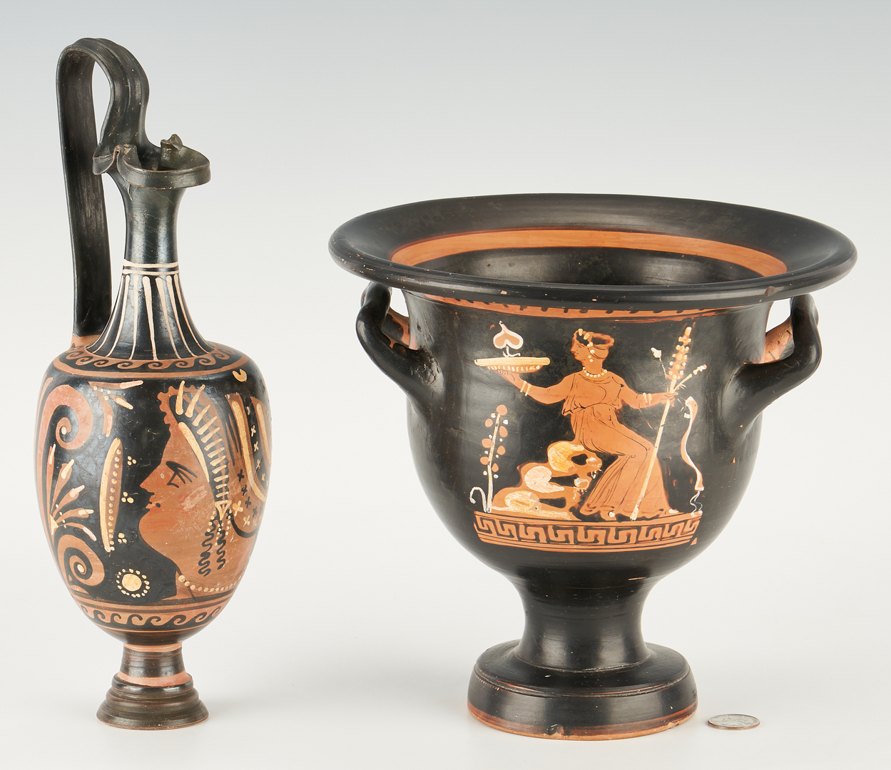 Lot 697: 2 Ancient Greek Red-Figure Pottery Vessels, ex-Royal Athena Galleries
