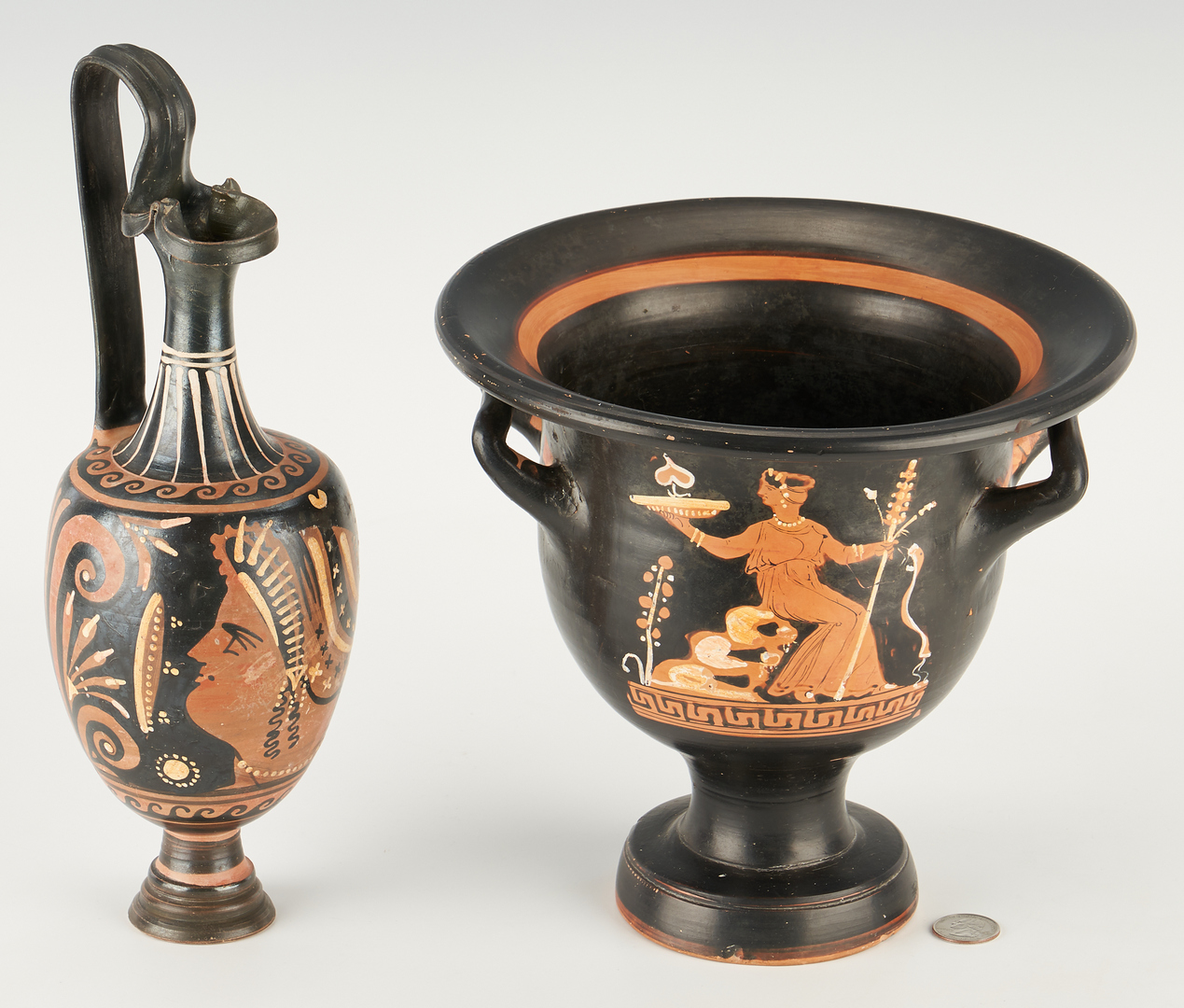 Lot 697: 2 Ancient Greek Red-Figure Pottery Vessels, ex-Royal Athena Galleries