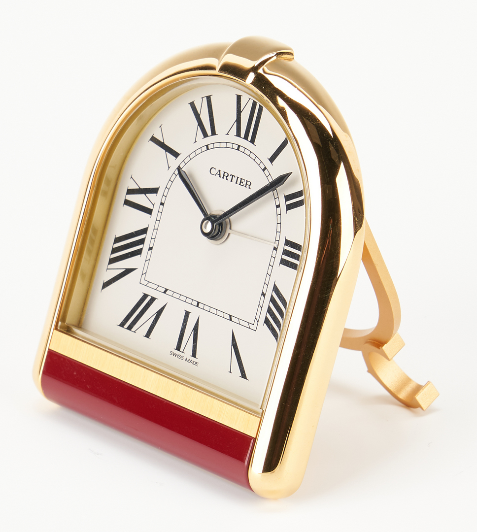 Lot 701: 2 Vintage Cartier Clocks & 1 Chopard Happy Day Travel Clock
