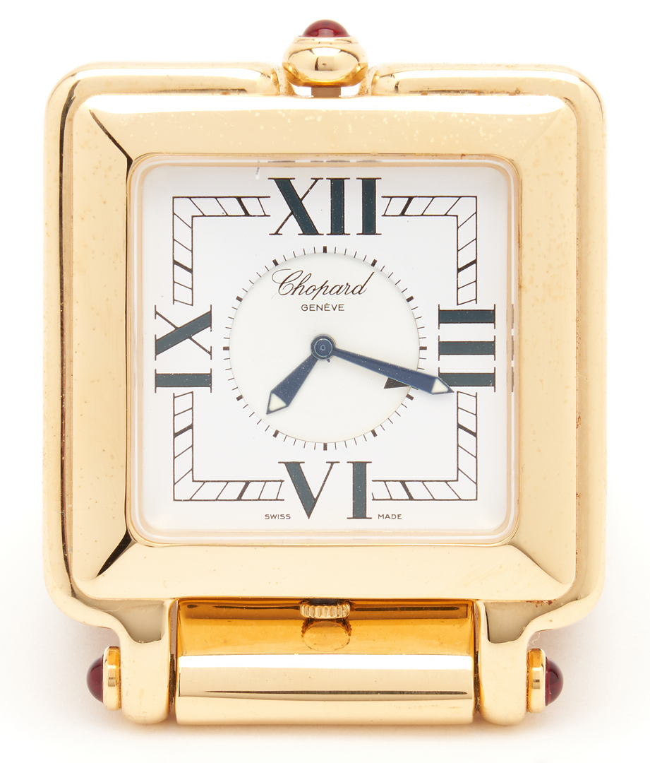 Lot 701: 2 Vintage Cartier Clocks & 1 Chopard Happy Day Travel Clock