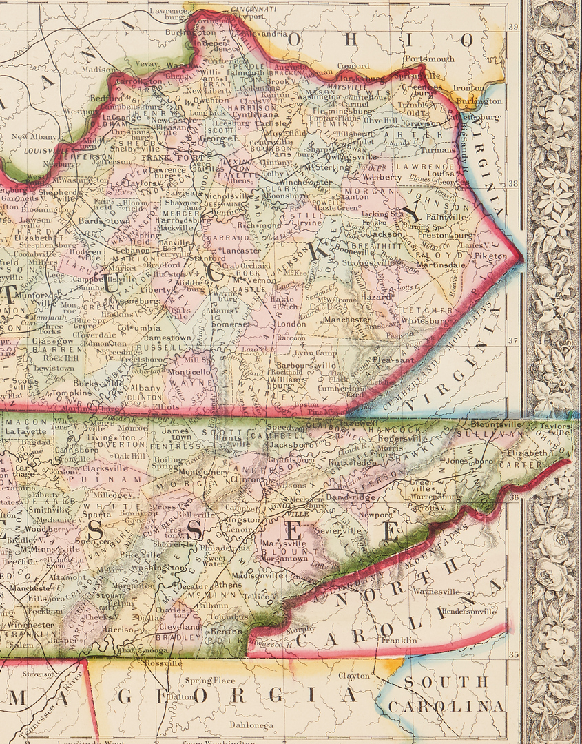 Lot 711: 4 KY and TN Maps plus KY Civil War Print, 5 items