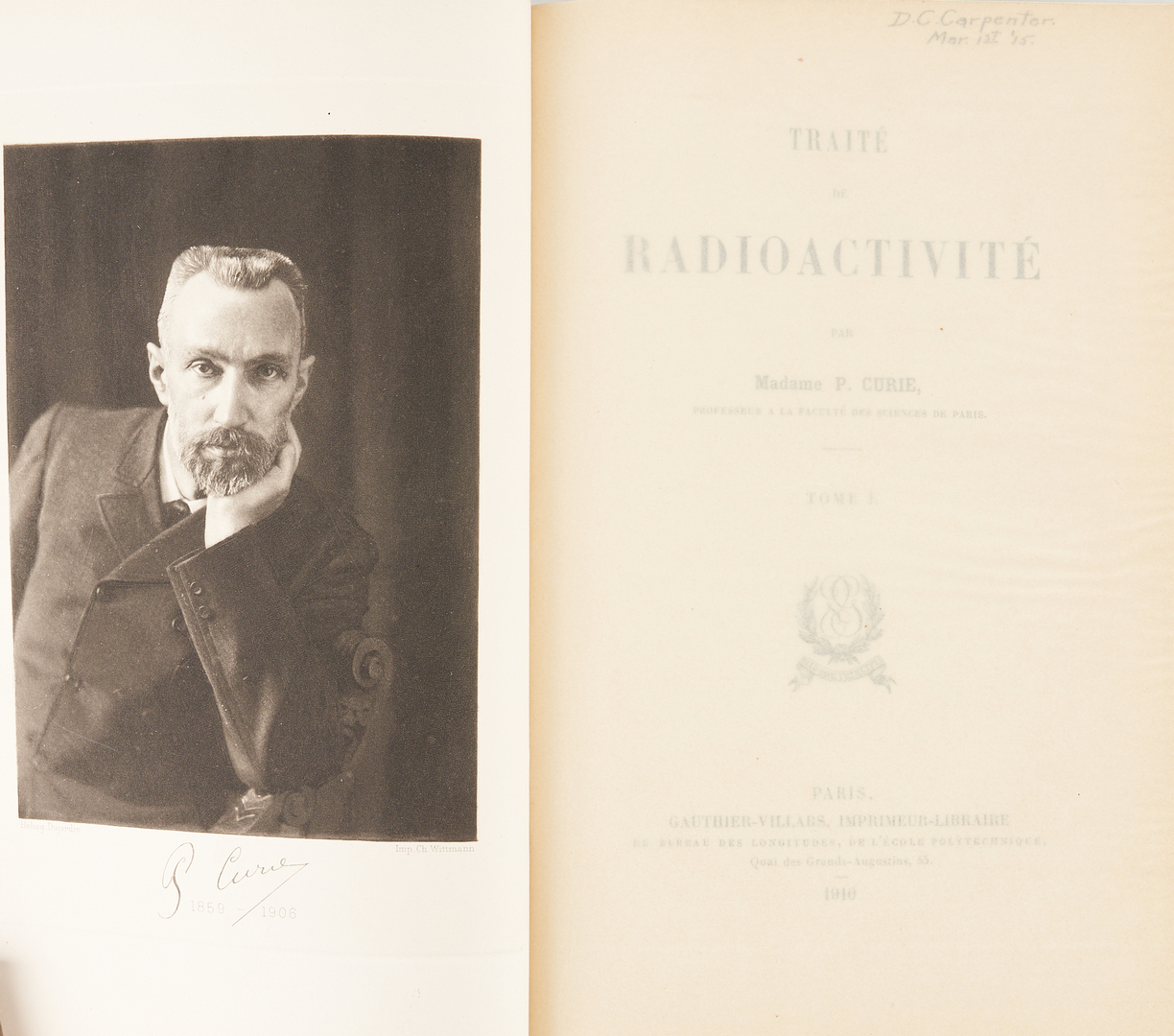 Lot 721: 2 Science Books, incl. Newton's Philosophy, Marie Curie