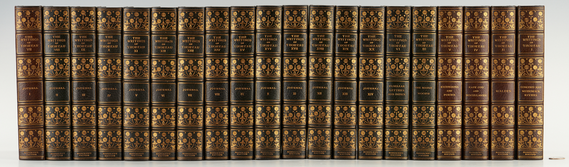 Lot 733: Writings of Thoreau, Manuscript Edition, 20 vols.