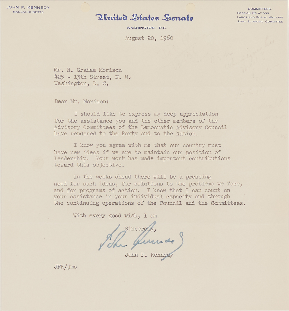 Lot 738: H. Graham Morison Archive, incl. Harry S. Truman Signed