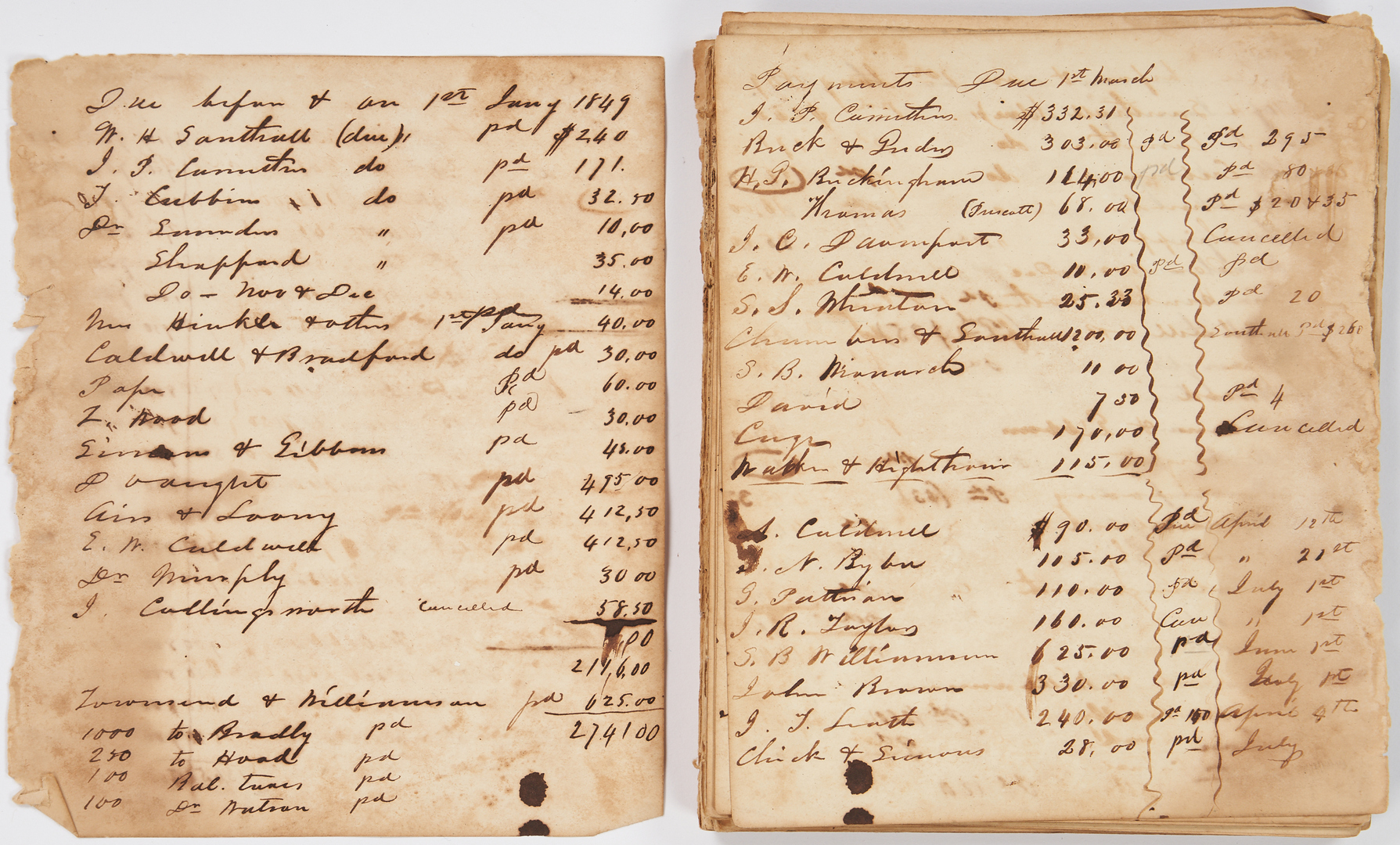 Lot 748: Archive: Wm. Vance of Memphis, TN, Slave and Lincoln Assassination interest