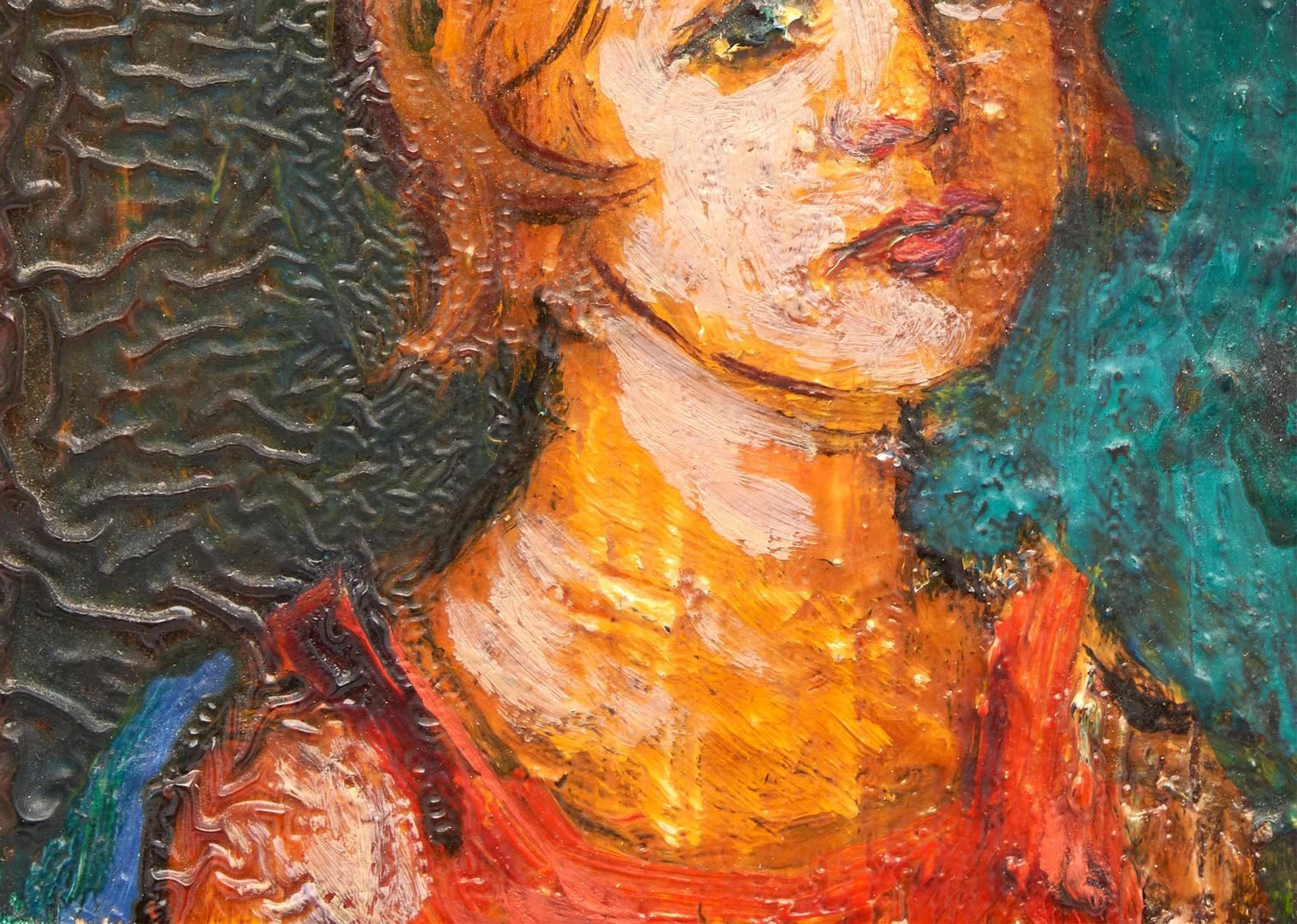 Lot 781: David Burliuk O/B, Portrait of a Young Woman