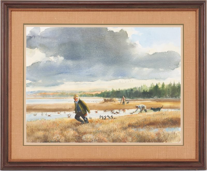 Lot 796: Francis (Frank) Golden Watercolor Hunting Scene