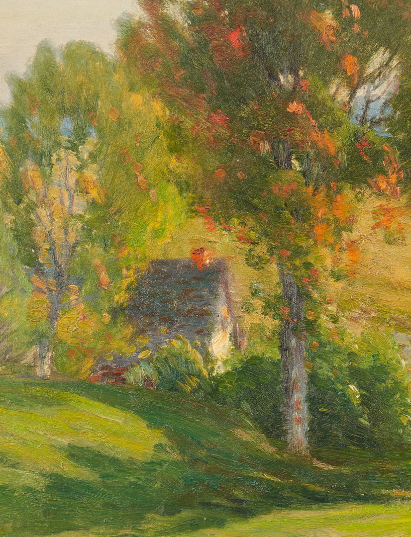 Lot 809: Gustav Weigand O/C Landscape Painting, Early Autumn Color