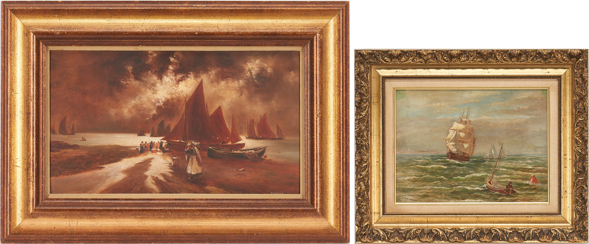 Lot 824: 2 Maritime O/B Paintings, incl. Raymond Woog