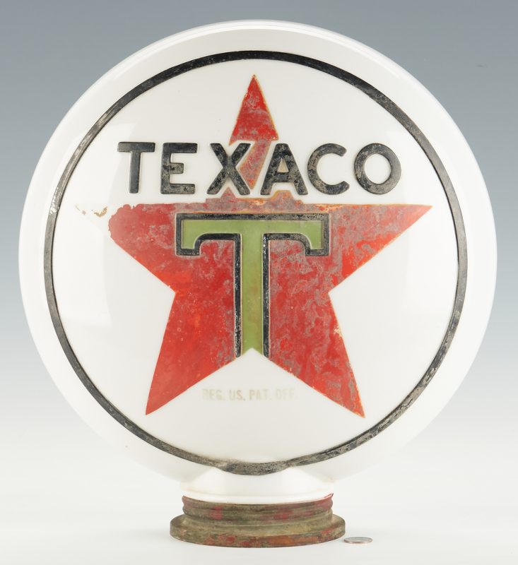 Lot 844: Texaco Star Glass Gravity Pump Globe