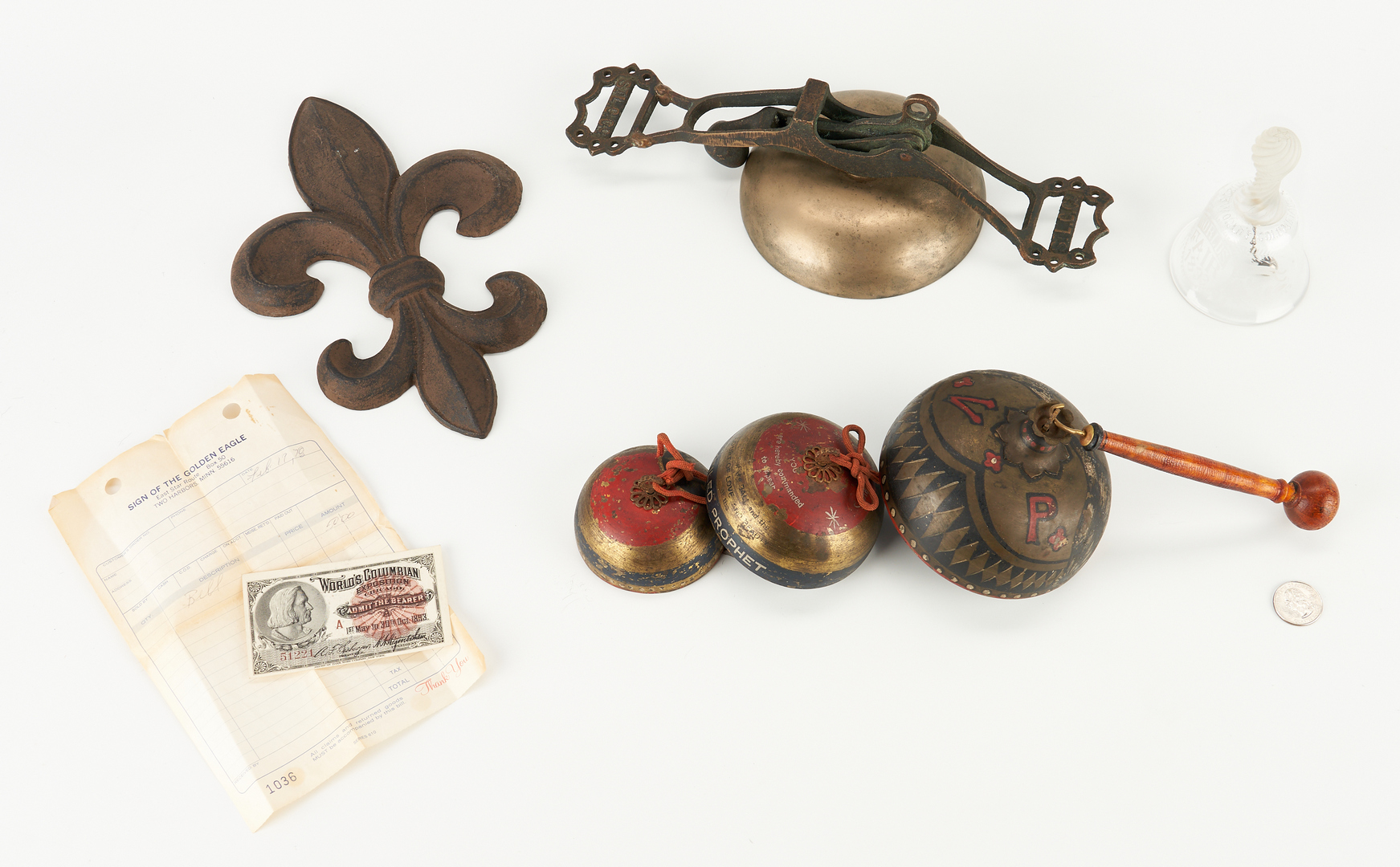 Lot 853: 3 Bells Including Trolley, St. Louis, & Chicago World's Fair
