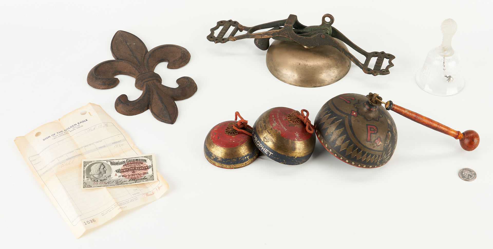 Lot 853: 3 Bells Including Trolley, St. Louis, & Chicago World's Fair