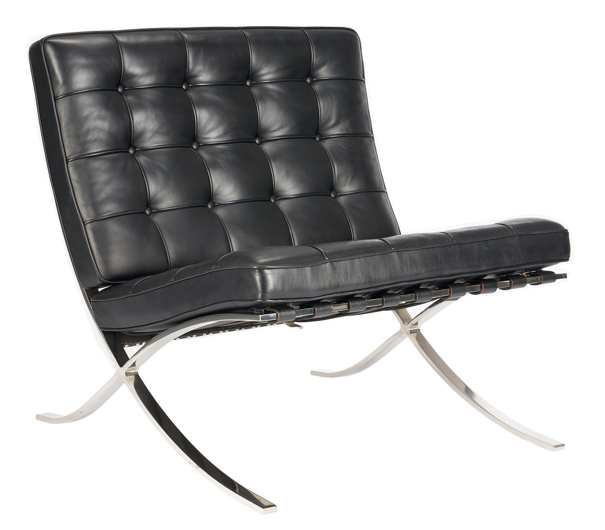 Lot 854: Pair Labeled Knoll Barcelona Chairs, Mies Van de Rohe