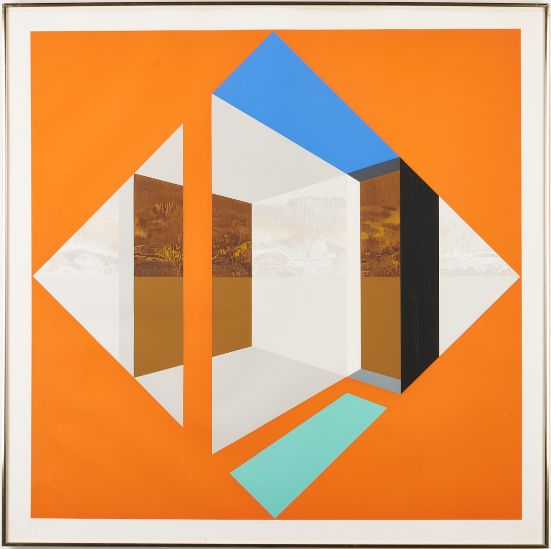 Lot 867: James Twitty Cubist Screenprint, Arlington
