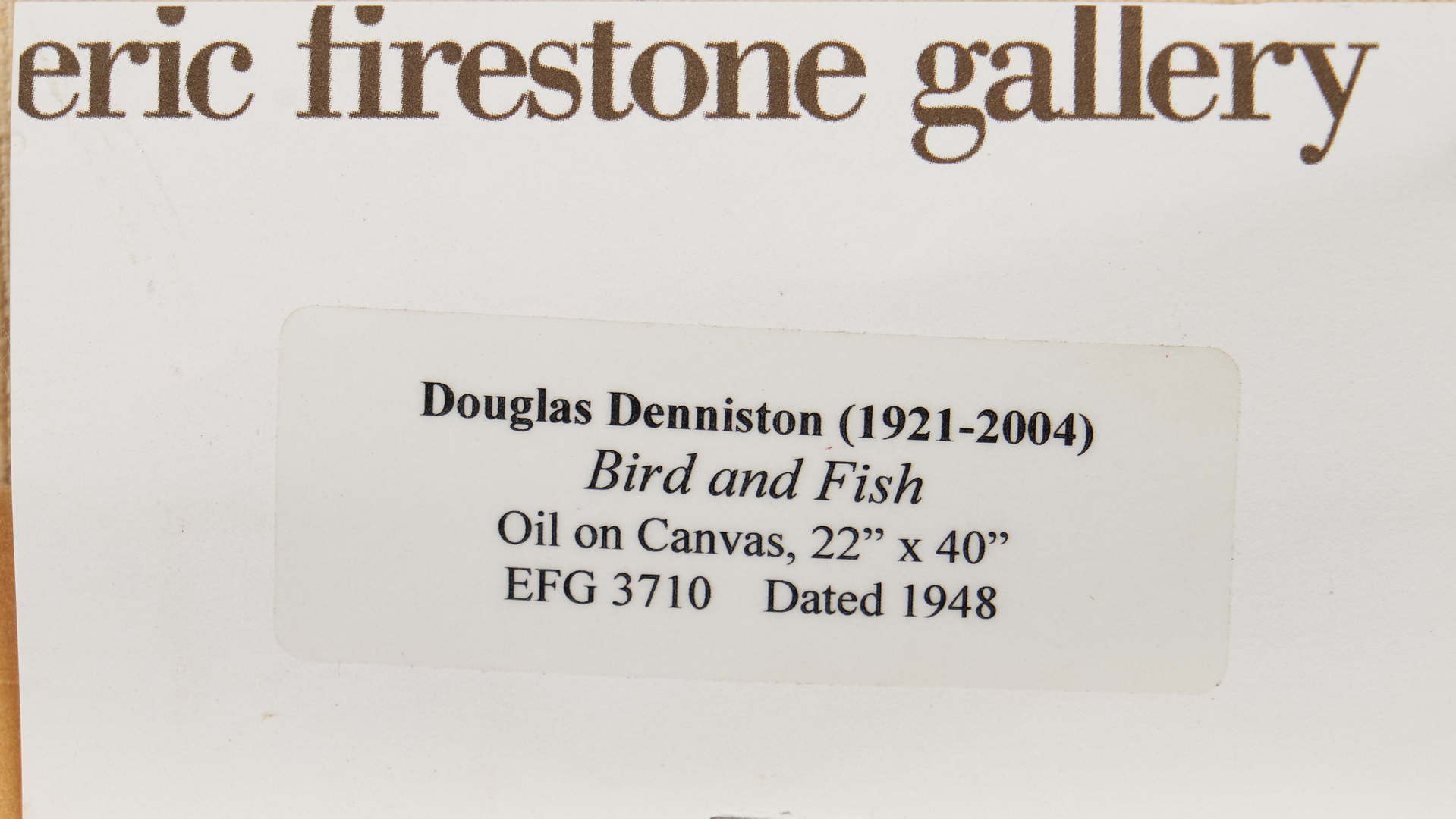 Lot 868: Douglas Denniston Abstract O/C Painting, Bird and Fish