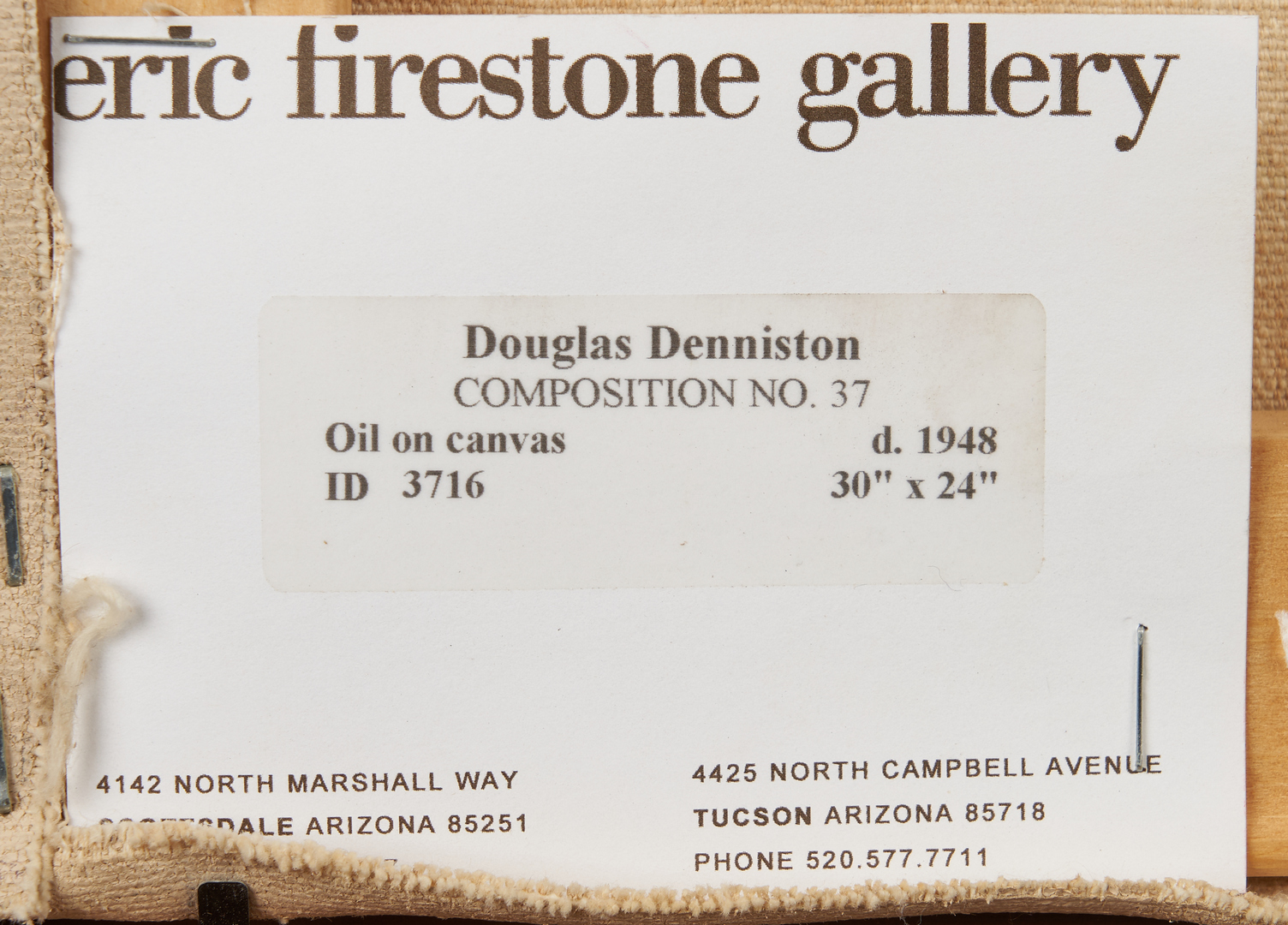 Lot 869: Douglas Denniston Abstract Oil on Canvas