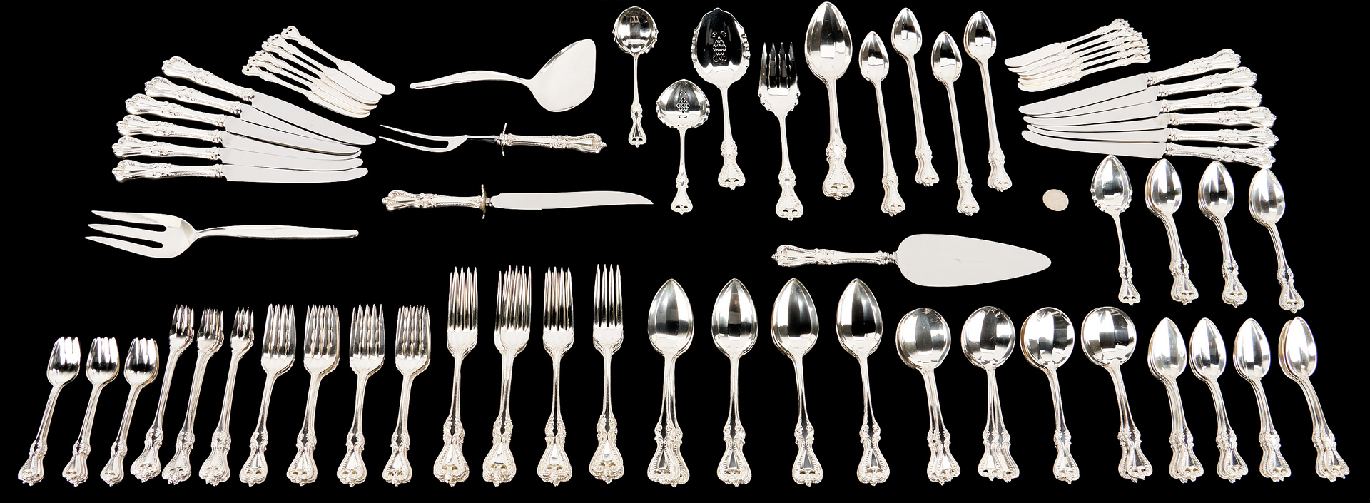 Lot 88: 147 Pcs. Towle Sterling Silver Flatware, incl. Old Colonial