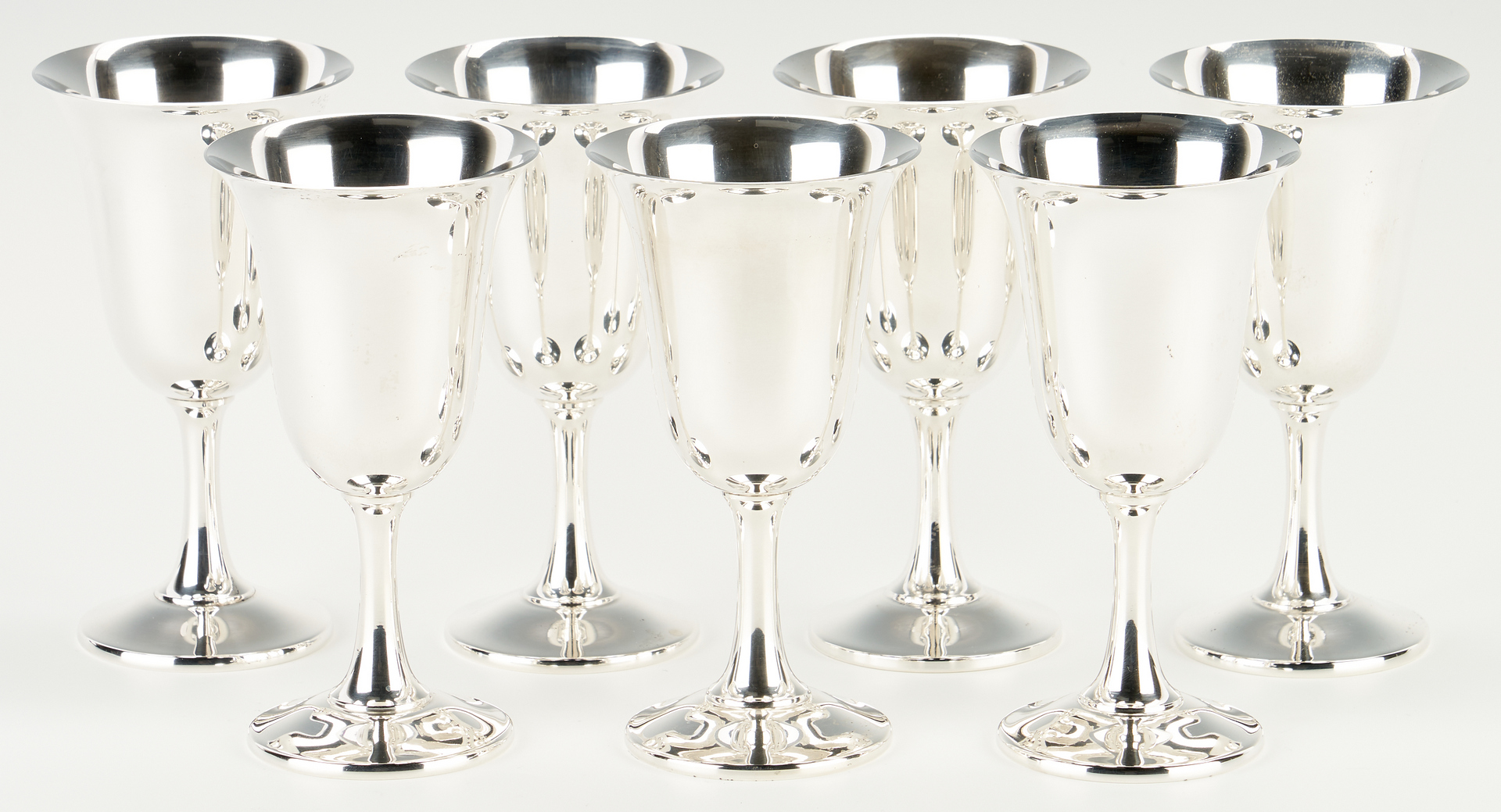 Lot 903: 7 Wallace Sterling Silver Goblets & 3 others