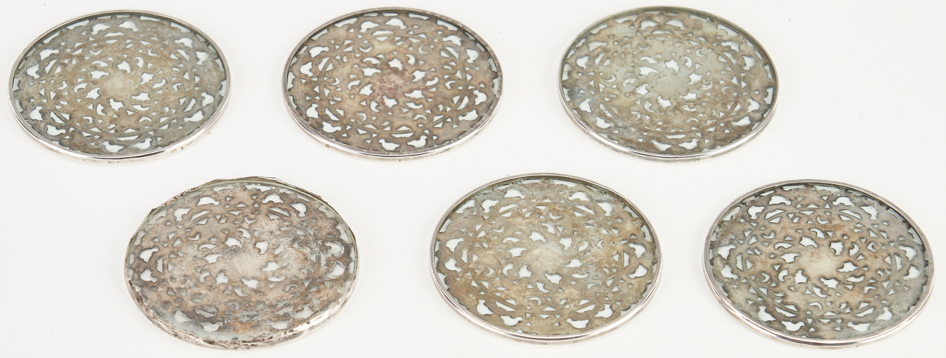 Lot 913: Large Sterling oval large dish, coasters and more, 25 pcs.