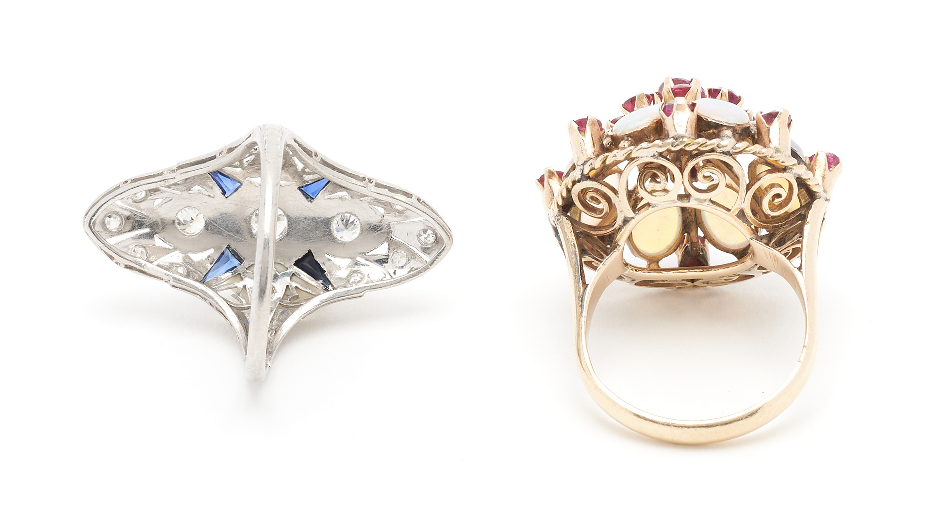 Lot 926: 2 Ladies Rings, Art Deco and Opal & Ruby