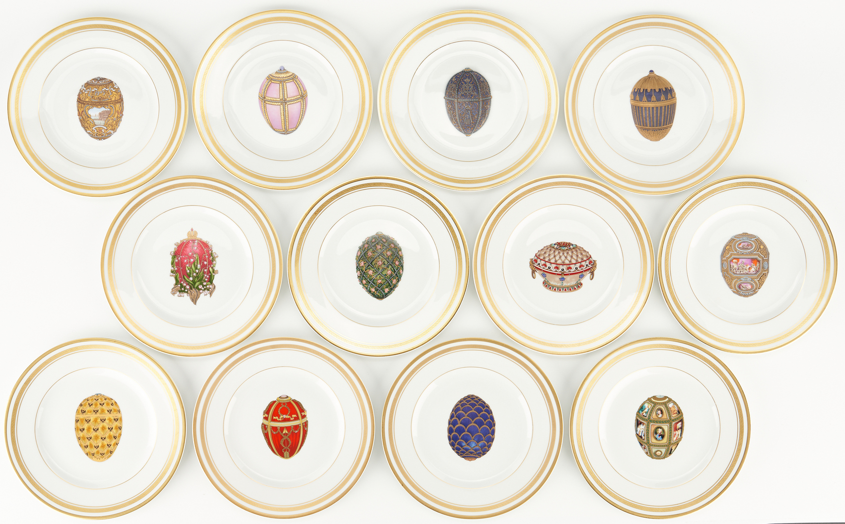 Lot 953: 12 Limoges Faberge & 8 Danish Dessert Plates