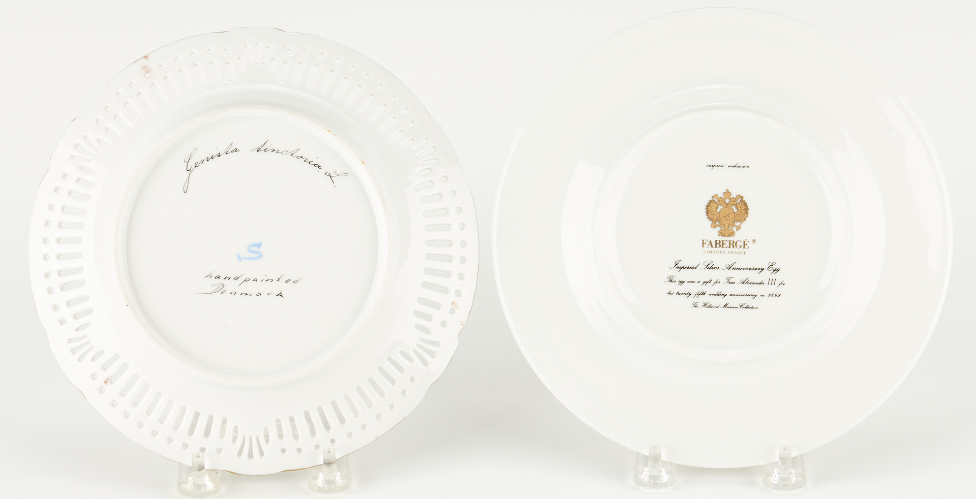 Lot 953: 12 Limoges Faberge & 8 Danish Dessert Plates