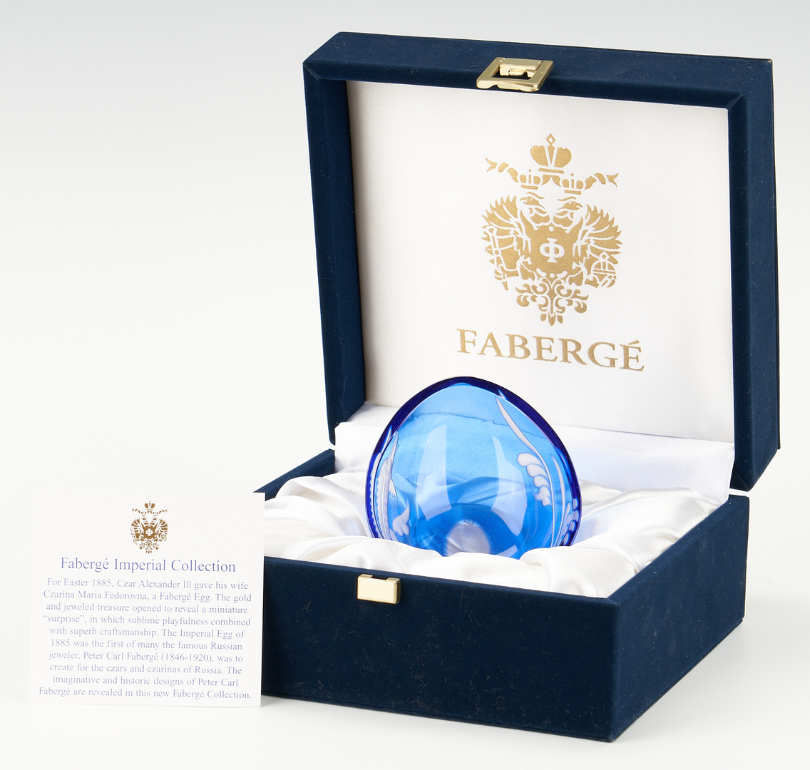 Lot 959: Faberge Crystal Caspian Caviar Dish w/ Original Case
