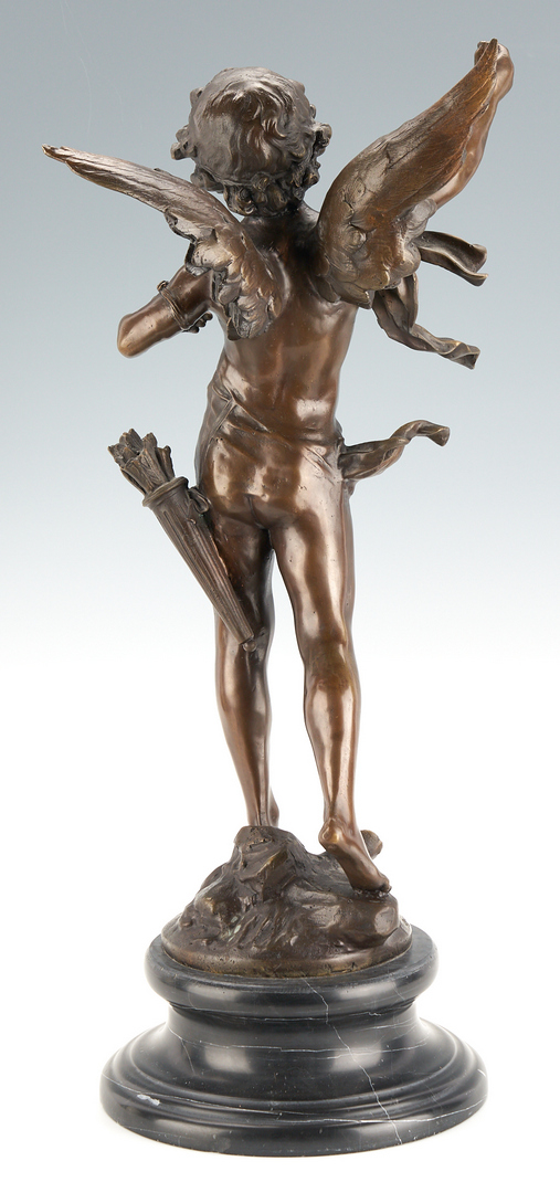 Lot 977: After Auguste Moreau Bronze Cherub Sculpture