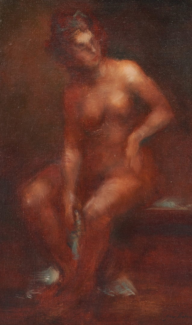 Lot 997: 2 Gus Baker Nude Oil Portraits