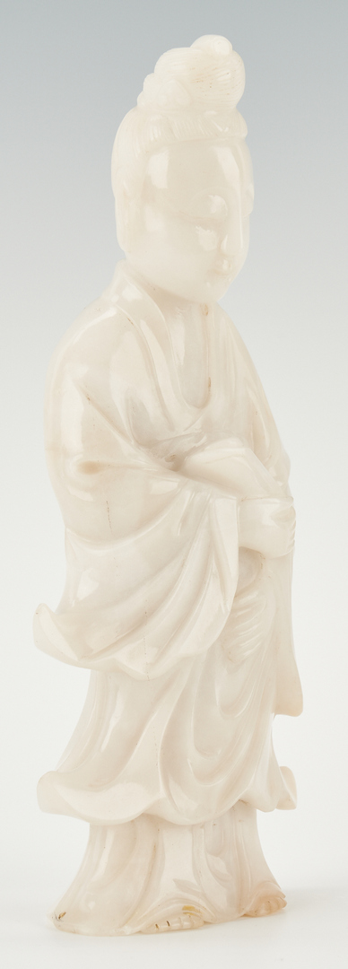 Lot 9: Chinese Carved White Jade Guanyin