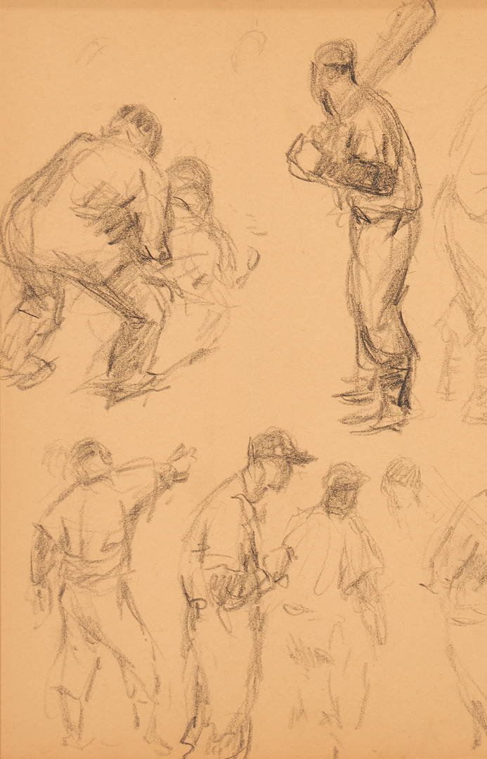 Lot 101: Clyde Singer Drawing, Baseball Players