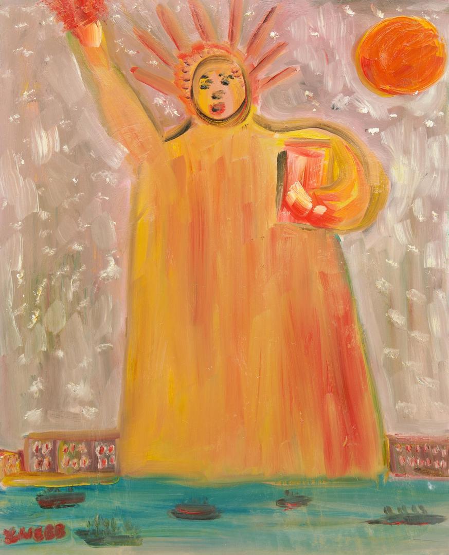 Lot 109: 2 Lilian Webb Statue of Liberty Outsider Art Paintings