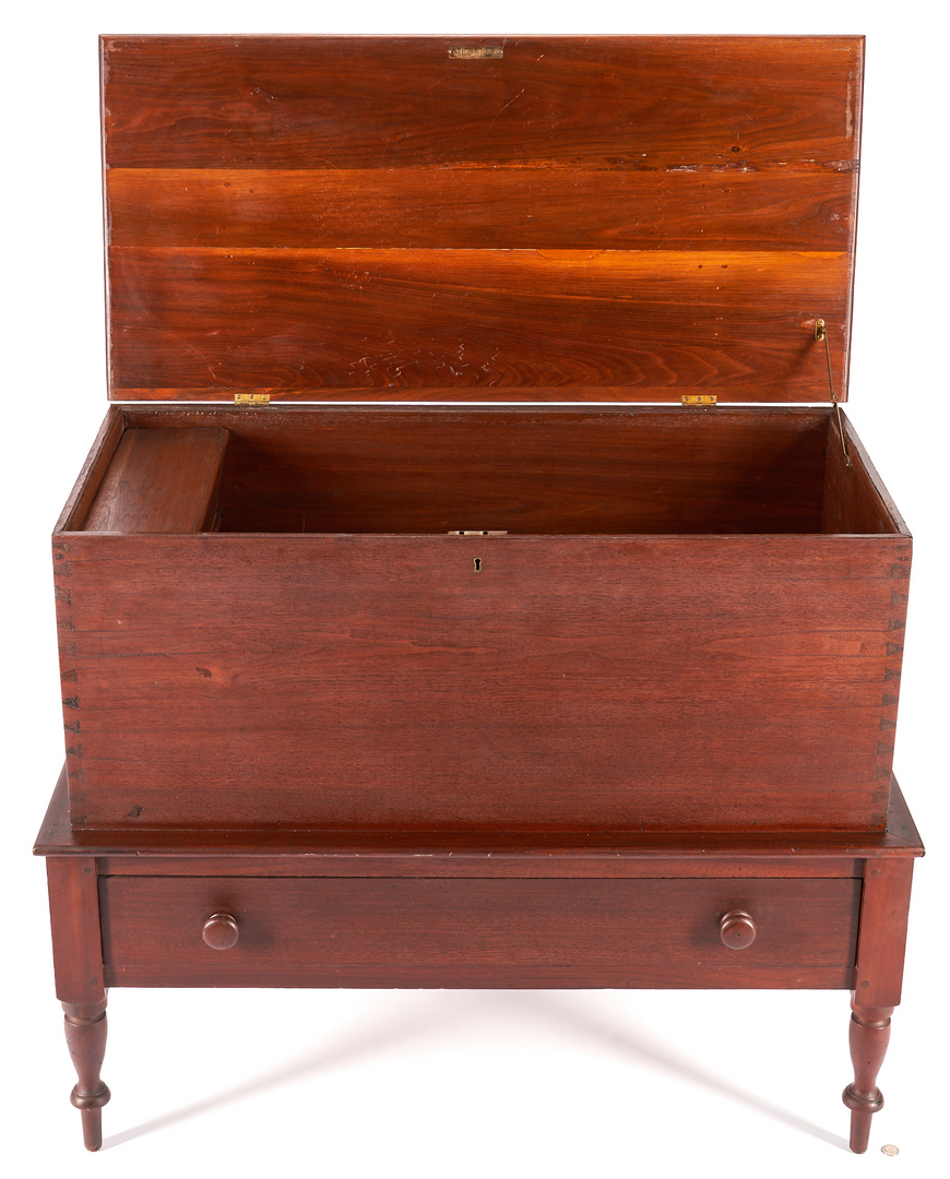 Lot 125: Southern Walnut Blanket Chest on Stand, possibly Kentucky