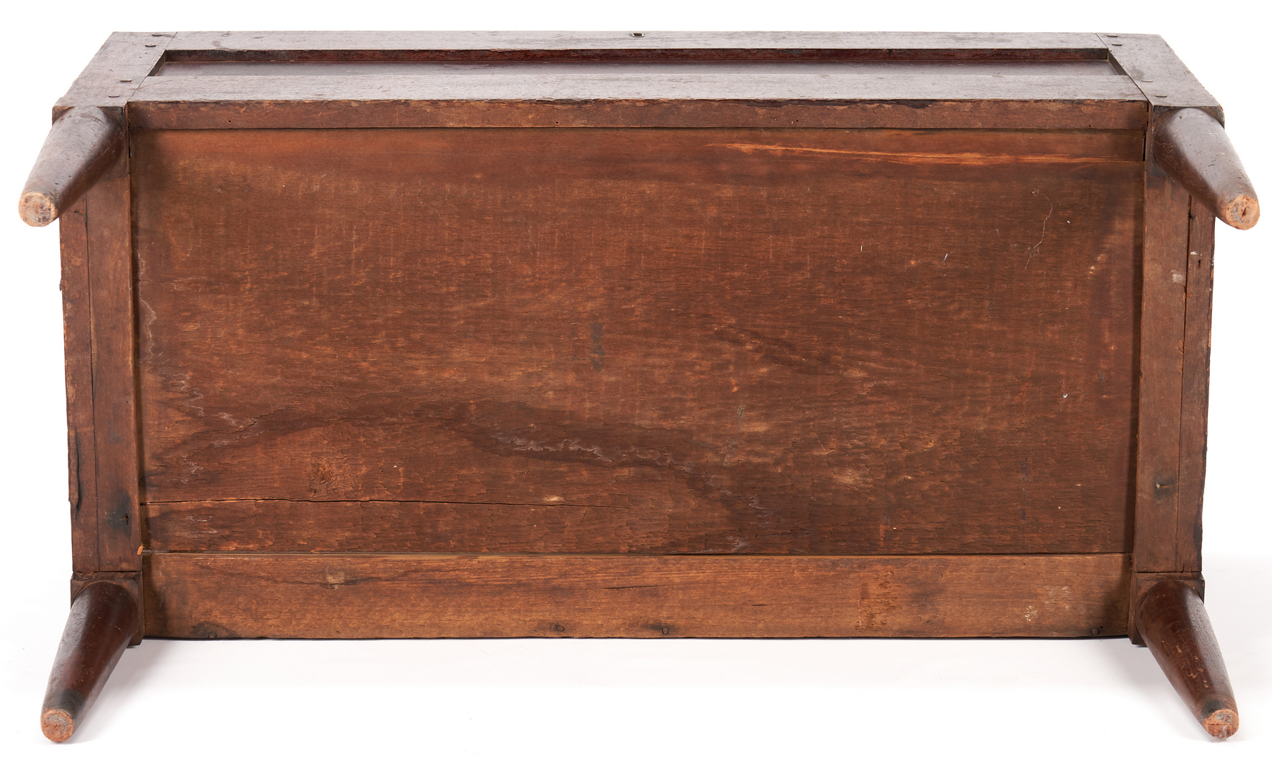 Lot 129: Southern Walnut Blanket Chest on Tall Tapered Legs, Old Surface