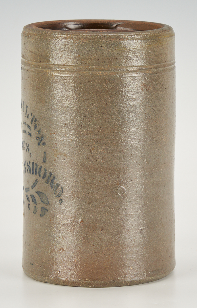 Lot 136: Small Hamilton PA Stoneware Cobalt Decorated Canning Jar