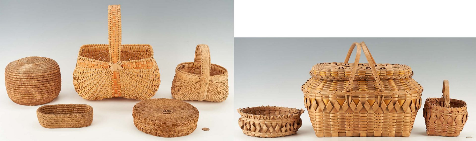 Lot 144: 8 Baskets, Native American & Southern