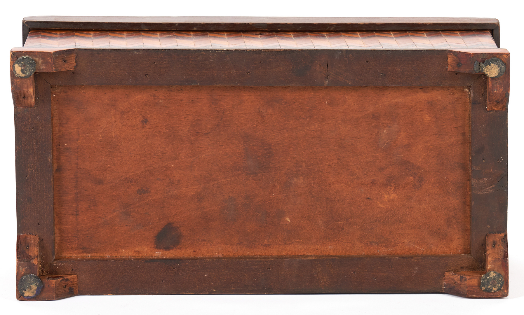 Lot 147: American Folk Art Inlaid Box & Miniature Chest of Drawers, 2 items