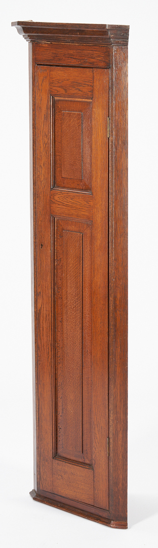 Lot 166: Narrow English Oak Hanging Corner Cabinet