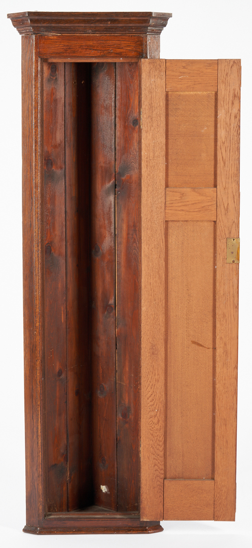 Lot 166: Narrow English Oak Hanging Corner Cabinet