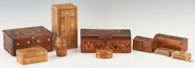 Lot 172: 10 Straw Work Boxes