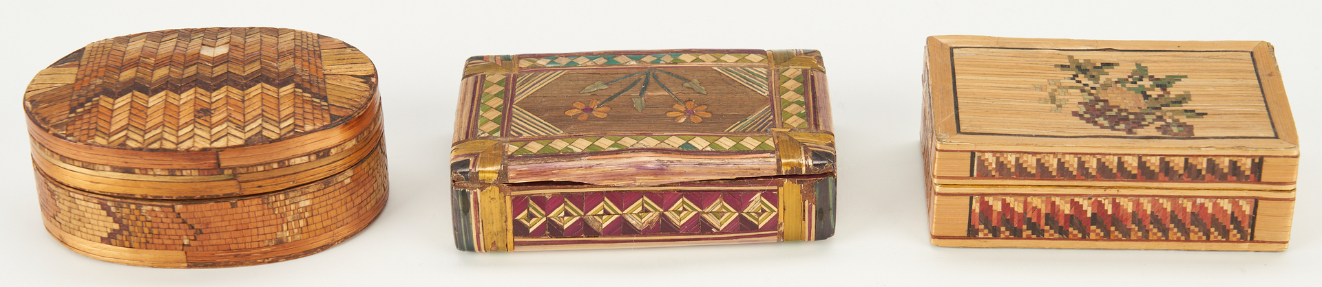 Lot 172: 10 Straw Work Boxes