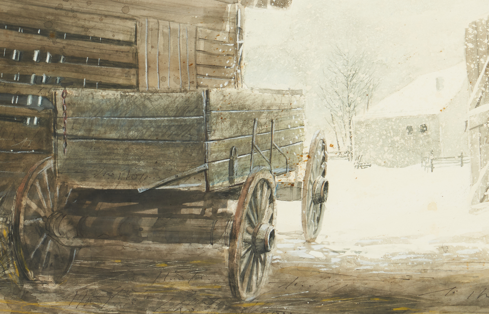 Lot 190: Xavier Ironside W/C Painting, TN Winter Scene