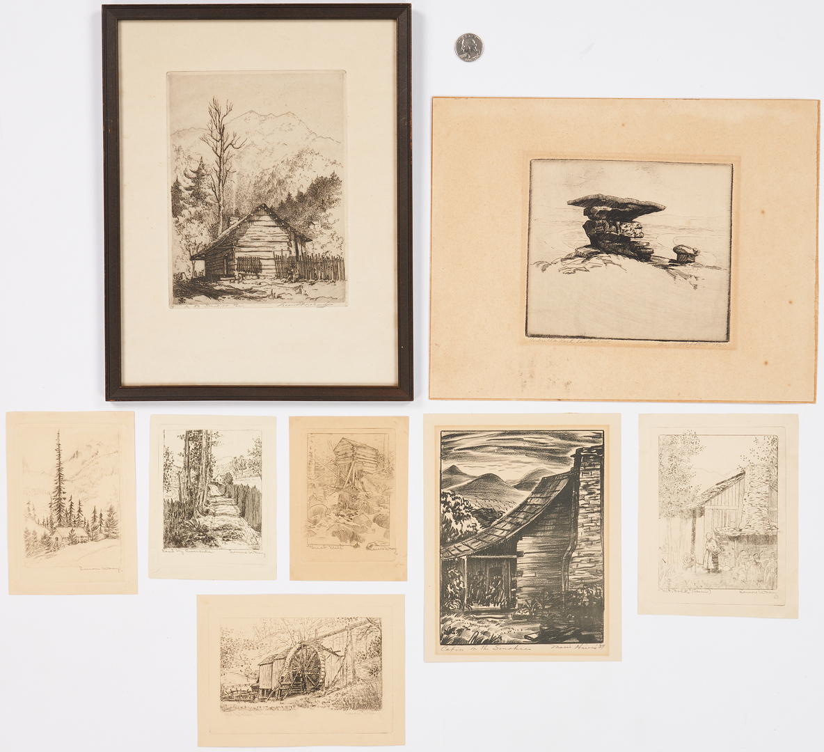 Lot 191: 8 East Tennessee Works on Paper, incl. Leon Pescheret