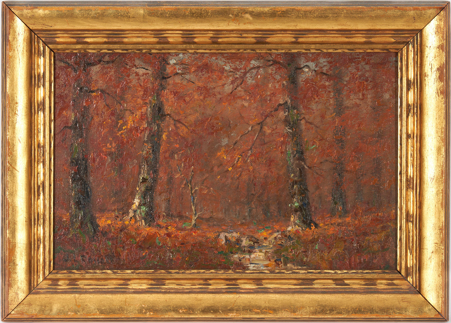 Lot 203: James L. Russell O/B Painting, Autumn Landscape