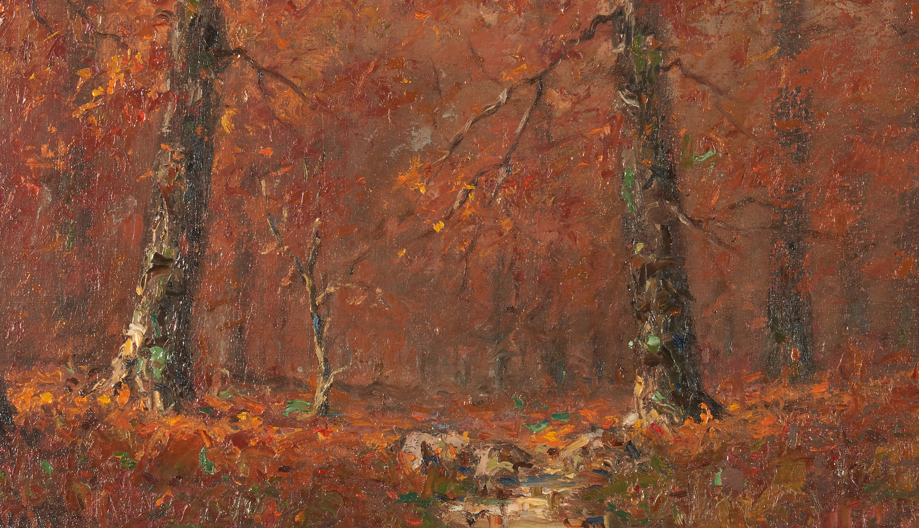 Lot 203: James L. Russell O/B Painting, Autumn Landscape