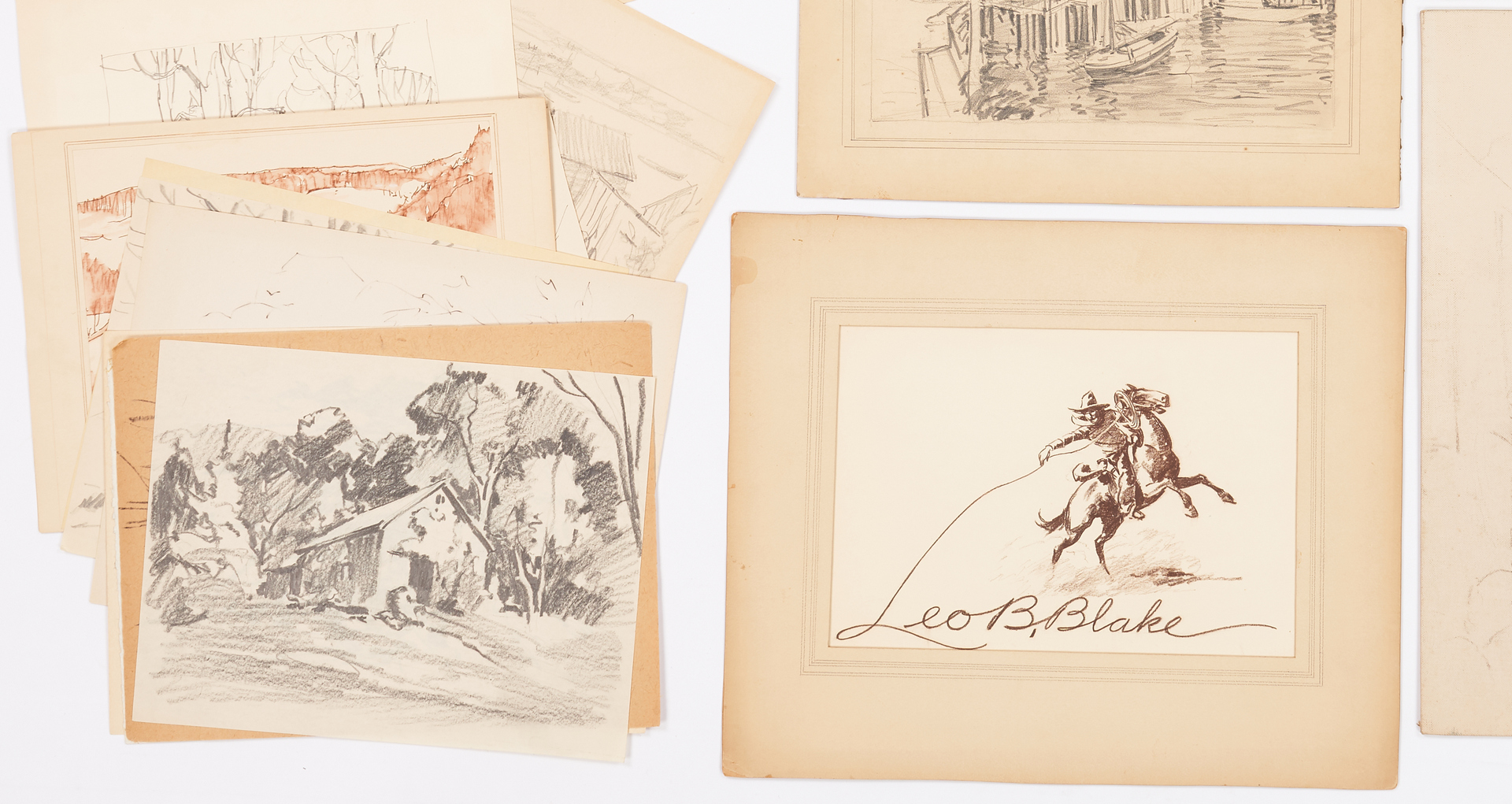 Lot 211: Archive of 24 Leo B. Blake Art Works