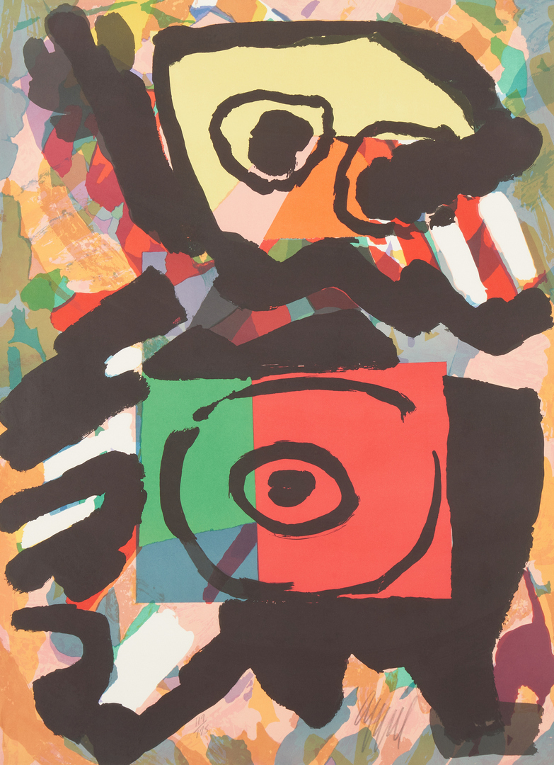 Lot 220: Karel Appel Abstract Color Lithograph, The Taxman