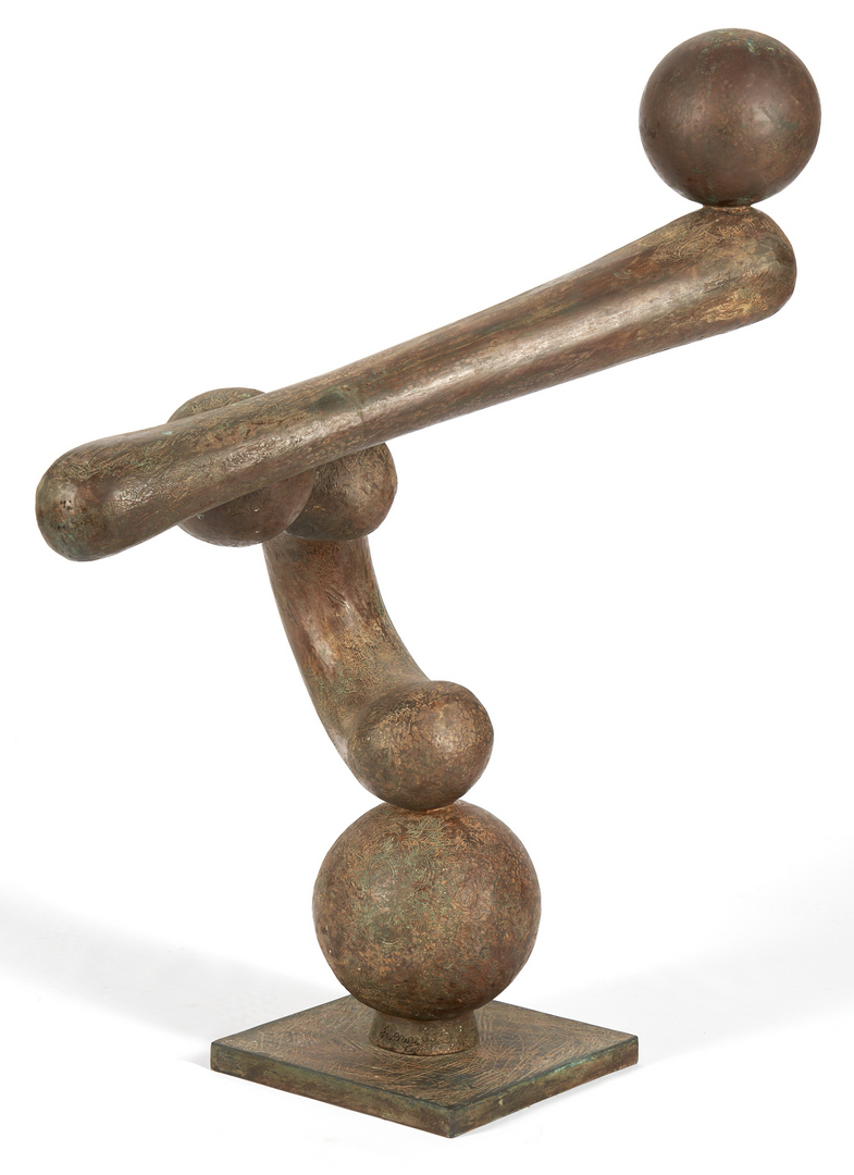 Lot 223: Bronze Abstract Sculpture by Andreas F. Loewy, Playtime